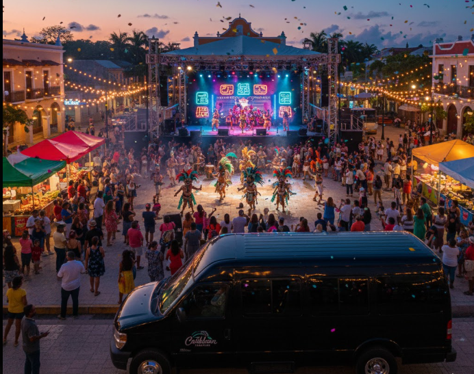 Music festival transport Riviera Maya.