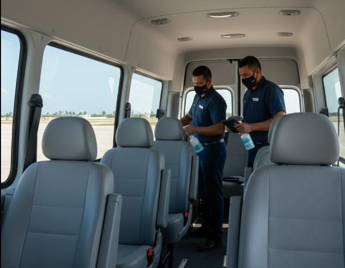 Safe Cancun airport transfer van.