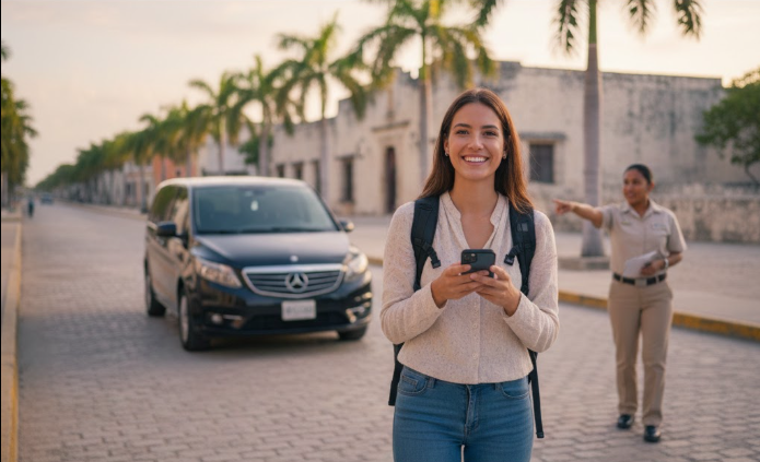 Solo woman traveler luxury van