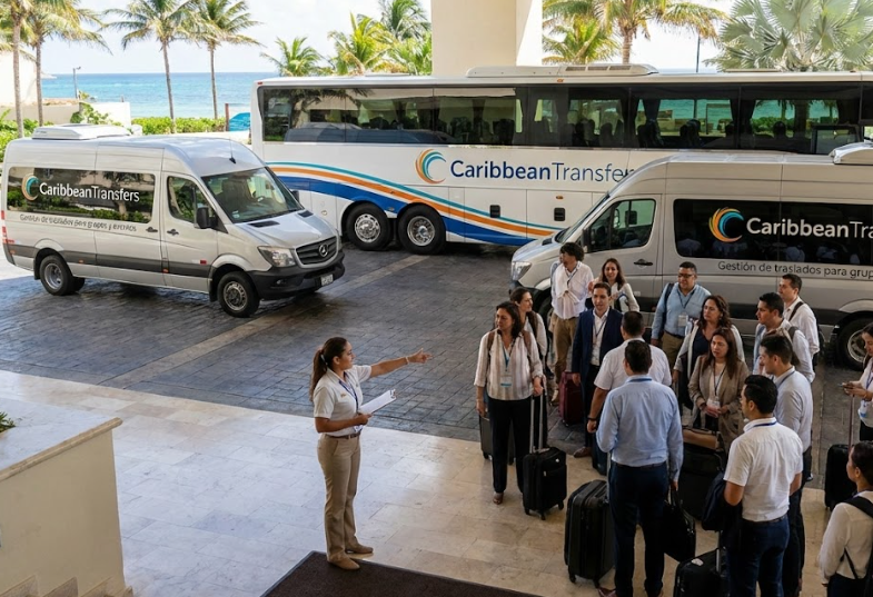 Cancun corporate group transportation fleet