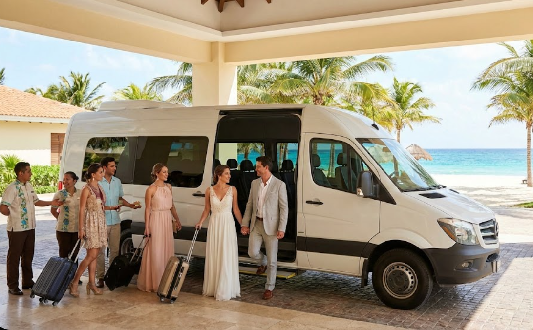 Private wedding group airport transfer