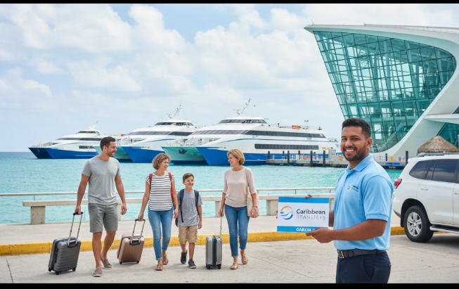 Traslado privado en Puerto Juarez frente al ferry de Ultramar